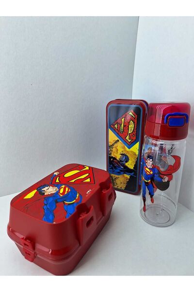 OPTİZON Optizon SUPERMAN 3'lü Beslenme Seti - Sızdırmaz Suluk 4 Bölme Beslenm...