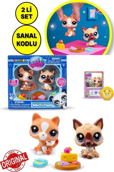 TOYFEST Littlest Pet Shop Minişler 2’li Figür Seti S1 - Köpek Ve Kedi - 5 Cm ...