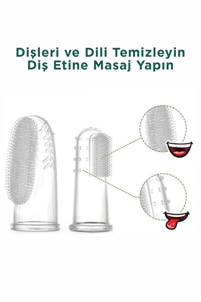 COZY SENSE Şeffaf Bebek Diş Kaşıyıcı Silikon Fırça Parmağa Takılan Kutulu Kolay Kullanım Oyuncak Dişlik
