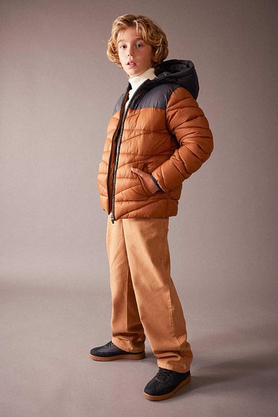 DeFacto Boy's Fleece Lined Hooded Puffer Jacket - Water Repellent A2527A823Wn