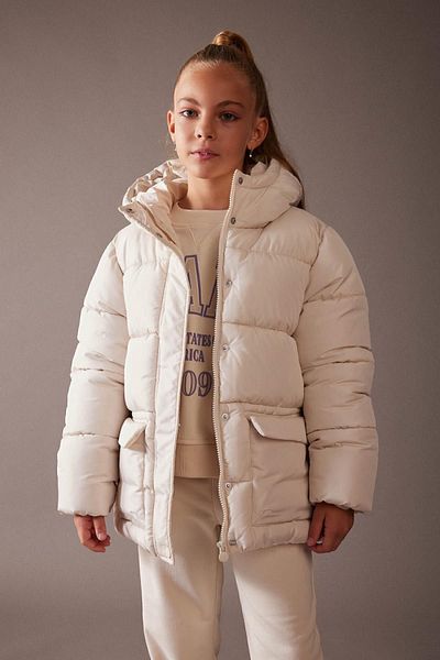 DeFacto Mädchen – wasserabweisende, mit Kapuze und Fleece gefütterte Pufferjacke A0852a823au