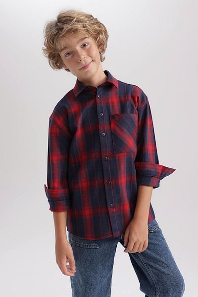 DeFacto Fiú flanel hosszú ujjú oversize ing - A4451a823au