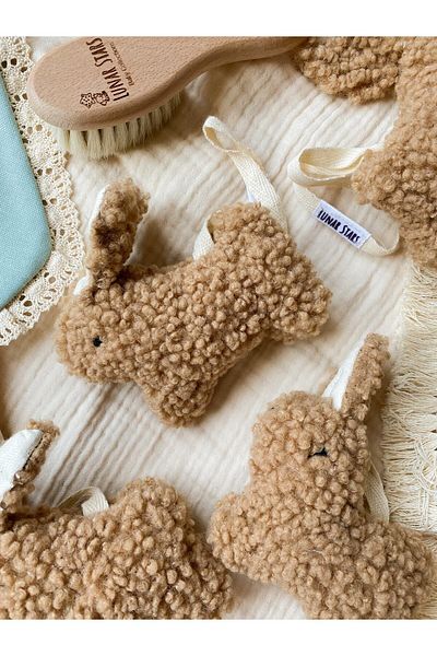 Lunar Stars Teddy Rabbit Coffee Pacifier Strap