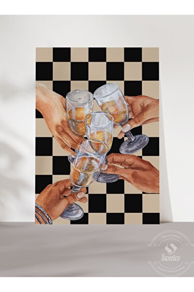 Sweetco Çerçevesiz Poster Cheers Cocktail Poster