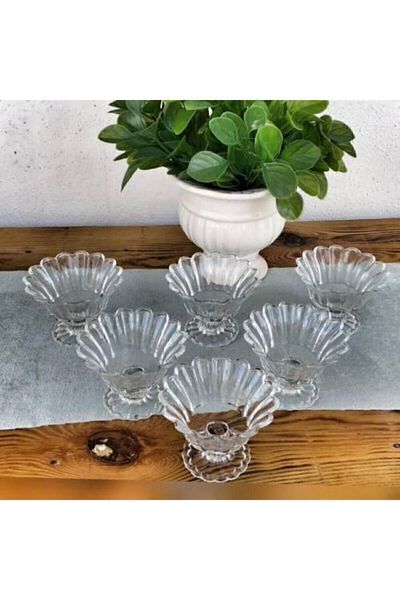 Palmiye 6-Piece Public Glass - Std Standing, Sugar Bowl/Candle Bowl/Candle Bowl/Snack Bowl Classic