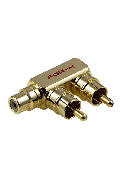 For-X Çevirici Jack Birleştirici Rca 2 Erkek 1 Dişi Metal Gold Xy-54t