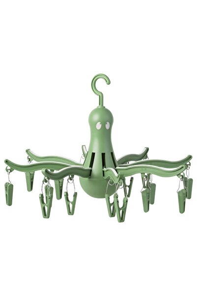 IKEA Green Plastic Pressa 16 Clothes Dryer Rack with Pegs
