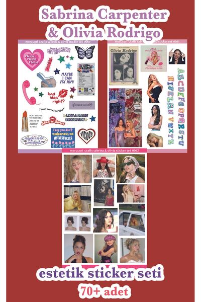 merccuri crafts Olivia Rodridgo Sabrina Carpenter Planner ve Laptop Stickerla...