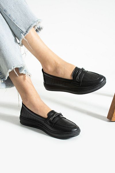 HKM shoes New Season Women's Daily Seasonal Comfortable Full Orthopedic Glitter Buckle Shoes
