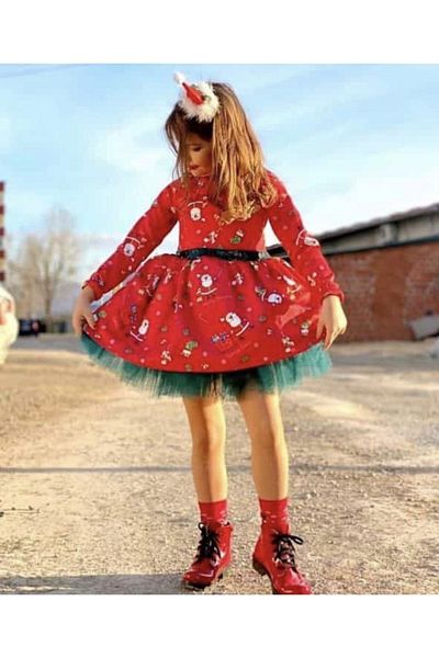 ARBİ kids Girl's Christmas Christmas Dress