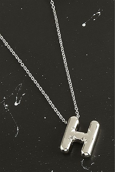 HerşeyVarBurda 3D Letter Balloon Necklace - Silver Color
