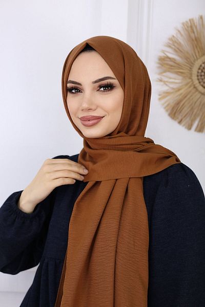 feronis Hijab Γυναικείο Βαμβακερό Μοντέλο Cazz Shawl _ Σοκολατένιο Καφέ
