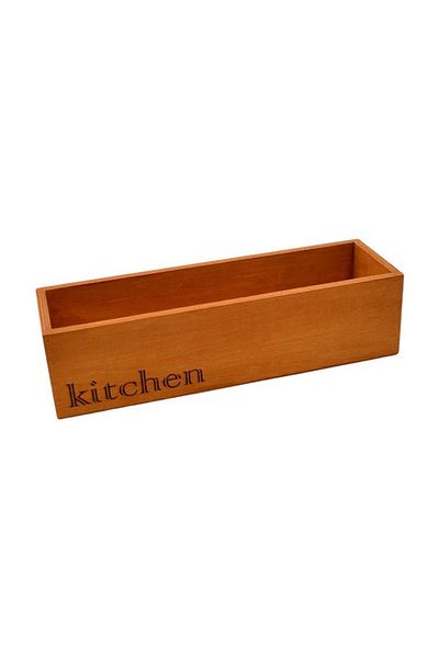 t tun's woods Yellow Oak Beech Wood Kitchen Organizer - 40cm Length, 10cm Width, 8cm Height