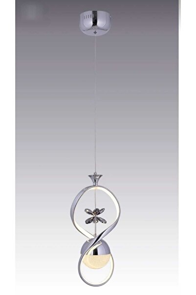 LUCKY LIGHT Sonsuzluk Krom 3 Renk Ledli Modern Taç Lı Salon Oturma Odası Hol Led Avize Aydınlatma