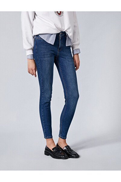 Koton Pantaloni slim cu talie înaltă Carmen Jean din bumbac organic