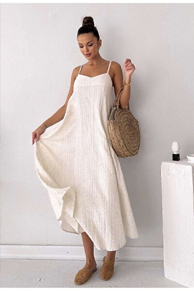 SEZON MAGAZALARI Rochie de damă șifonată cu cureaua de frânghie - căptușită casual