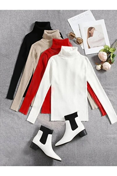 art of dress Pack of 4 Black - White - Red - Beige Unisex Thick Cotton Fisher...