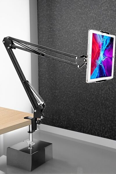 AfterTimes Profesyonel Masa Üstü Mikrofon Standı, Tablet ve Telefon Tutucu, S...