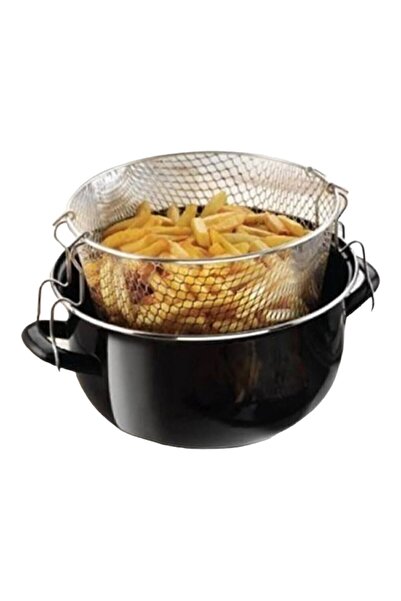 Laviss 24 Cm Enameled Glass Potato Chili Pumpkin Sausage Fryer Pot with Lid