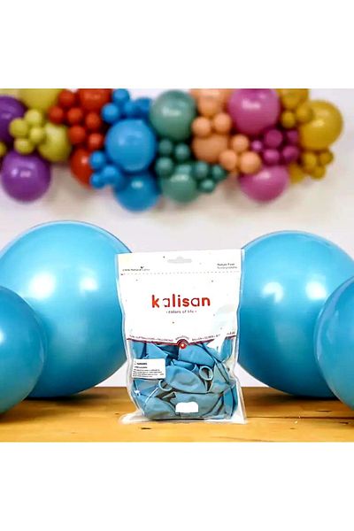 Kalisan Retro Deep Blue Balloon - 12 Inch 10 Pieces (Deep Ocean)