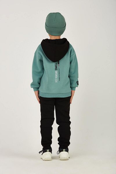 Serbend (Sce-1007) Serbend Kids Boy's Hooded and Printed Ribbon Sweatshirt