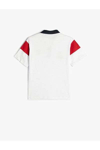 Koton Bavlněné sportovní tričko Polo s krátkým rukávem - Detail na knoflík