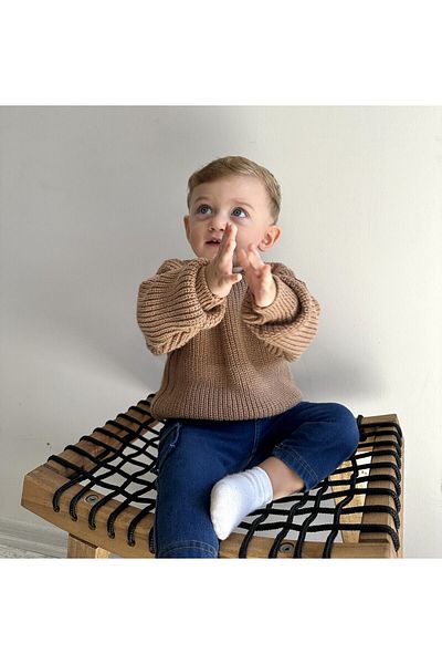 Babily 0-5 Years Unisex Knitwear Baby Sweater - Flexible Oversize