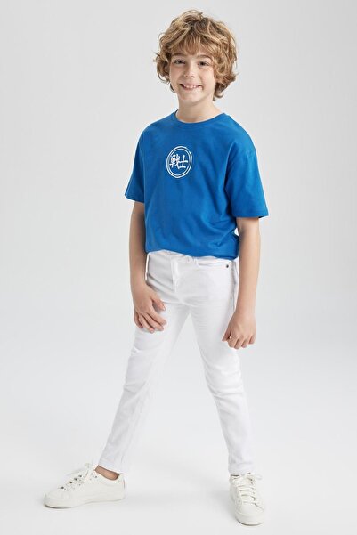 DeFacto Boy's Slim Fit White Jean Basic Παντελόνι Z9187a623sm