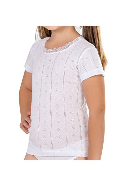 ÖZKAN underwear Özkan 42780 - 100% Cotton Rib Undershirt Undershirt for Girls, 10 Pack, Flexible and Comfortable, Short Sleeve