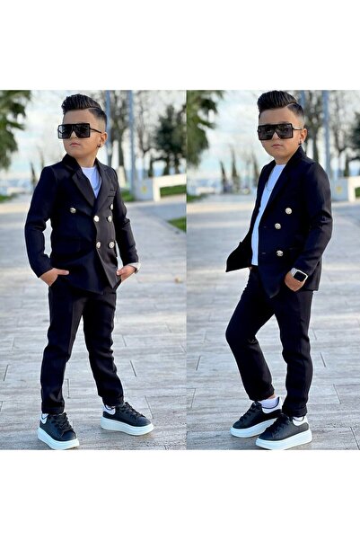 nisaykids BOY'S JACKET T-SHIRT PANT NECKLACE SET