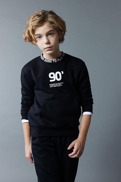DeFacto Thick and Printed Boy's Sweatshirt - Crew Neck B5947A823Wn