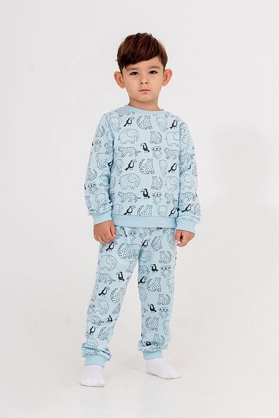 Tuffy Kids 2-7 Years Old Boy Animal Patterned Seasonal Long Sleeve Pajamas Set