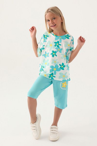 Rolypoly Daisy Blue Girl's Capri Set