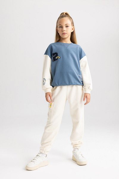 DeFacto Dívčí mikina Relax Fit - Crew Neck, potištěná, silná A7901A823Au