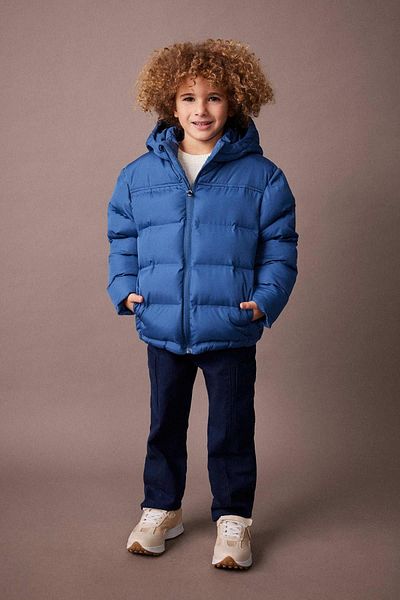 DeFacto Boy - Water Repellent Hooded down Jacket, Indigo Blue