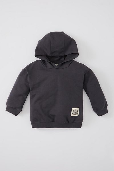 DeFacto Baby Girl Hooded Printed Soft Furry Inside Sweatshirt C2429a524sp
