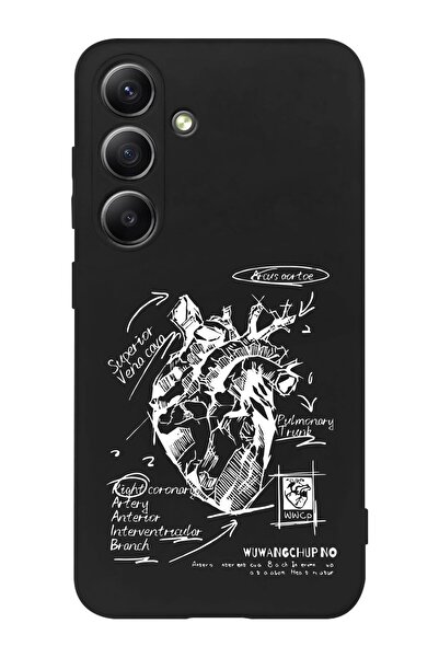 shoptocase Galaxy S24 Uyumlu Kalp anatomi Desenli Silikon Telefon Kılıfı
