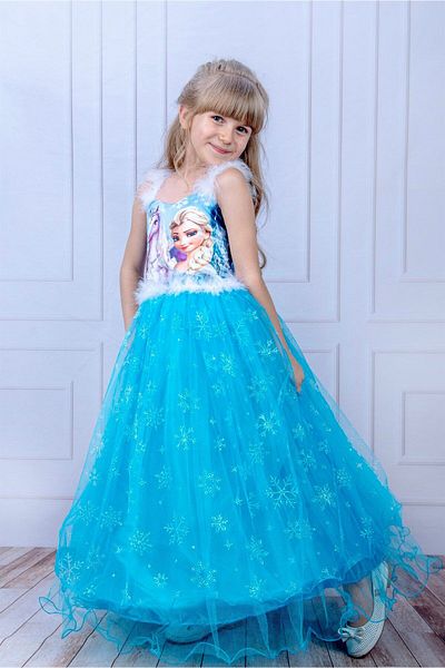 Buse&Eylül Bebe Dlouhé dívčí společenské šaty Elsa Hoop