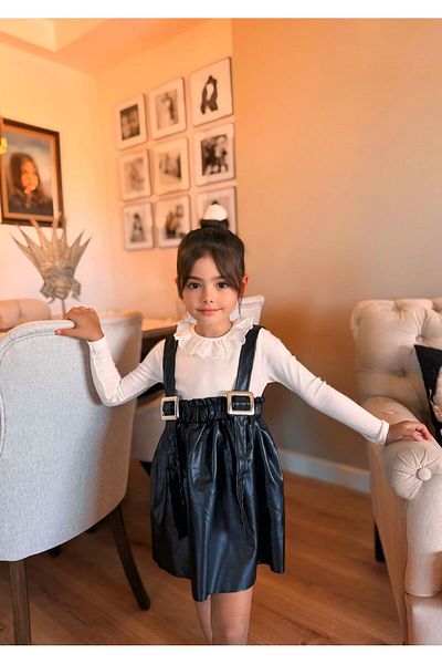 vera kids Leather Salopet Set for Children