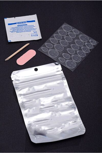 POP Beauty Takma Tırnak Pro Yapıştırıcı Seti (pro Yapıştırıcı, Törpü, Ahşap Çubuk, Alkollü Mendil)