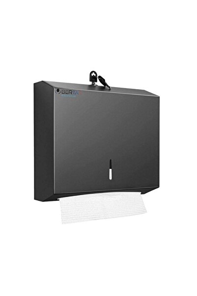 Berta Hijyen Z Fold Paper Towel Holder with 200 - Black Paper Towel Dispenser, Napkin Holder Wall Mounted