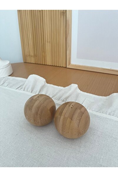 Mirilliahome مجموعة ملح وفلفل مستديرة من الخيزران