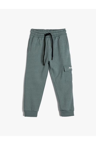 Koton Boy's Jogger Sweatpants - Ribbed Pocket Detail and Waist Tie