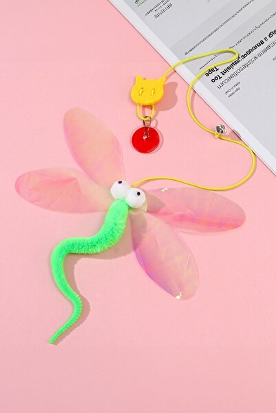 AfterTimes صنارة صيد القطط المرنة المحمولة على شكل فراشة - لاصقة وغير ضارة