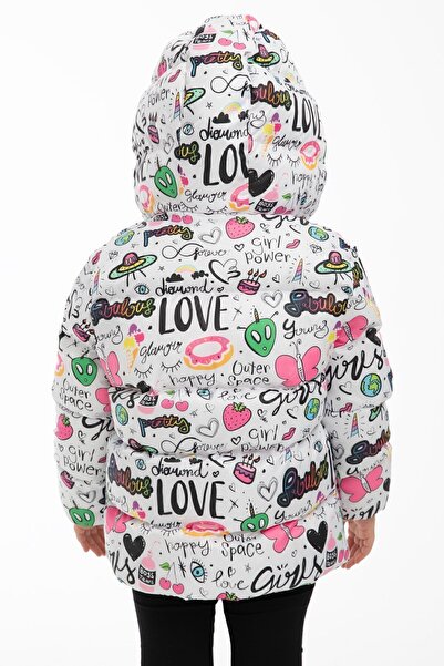 Riverstorm Φλις κοριτσιού μέσα σε γούνινο κουκούλα για κορίτσια με γραμμένο σχέδιο πεταλούδας Χειμερινό μπουφάν μπουφάν Parka