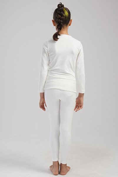 C&City Ecru Girl's Thermal Set - Long Sleeve, Crew Neck 405161