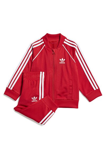 adidas بدلة رياضية للأطفال باللون الأحمر من adidas SST IX7623-B - بدلة رياضية