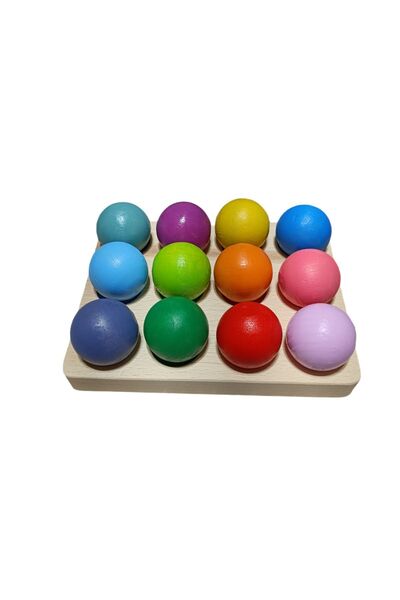Montessori Matching Balls 12-Piece with Table