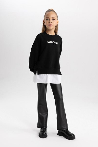 DeFacto Girl's Spanish Leg Faux Leather Leggings - A7632a823au