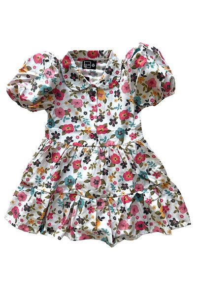 Cloise Rochie roz din popelin cu guler pentru fetiță